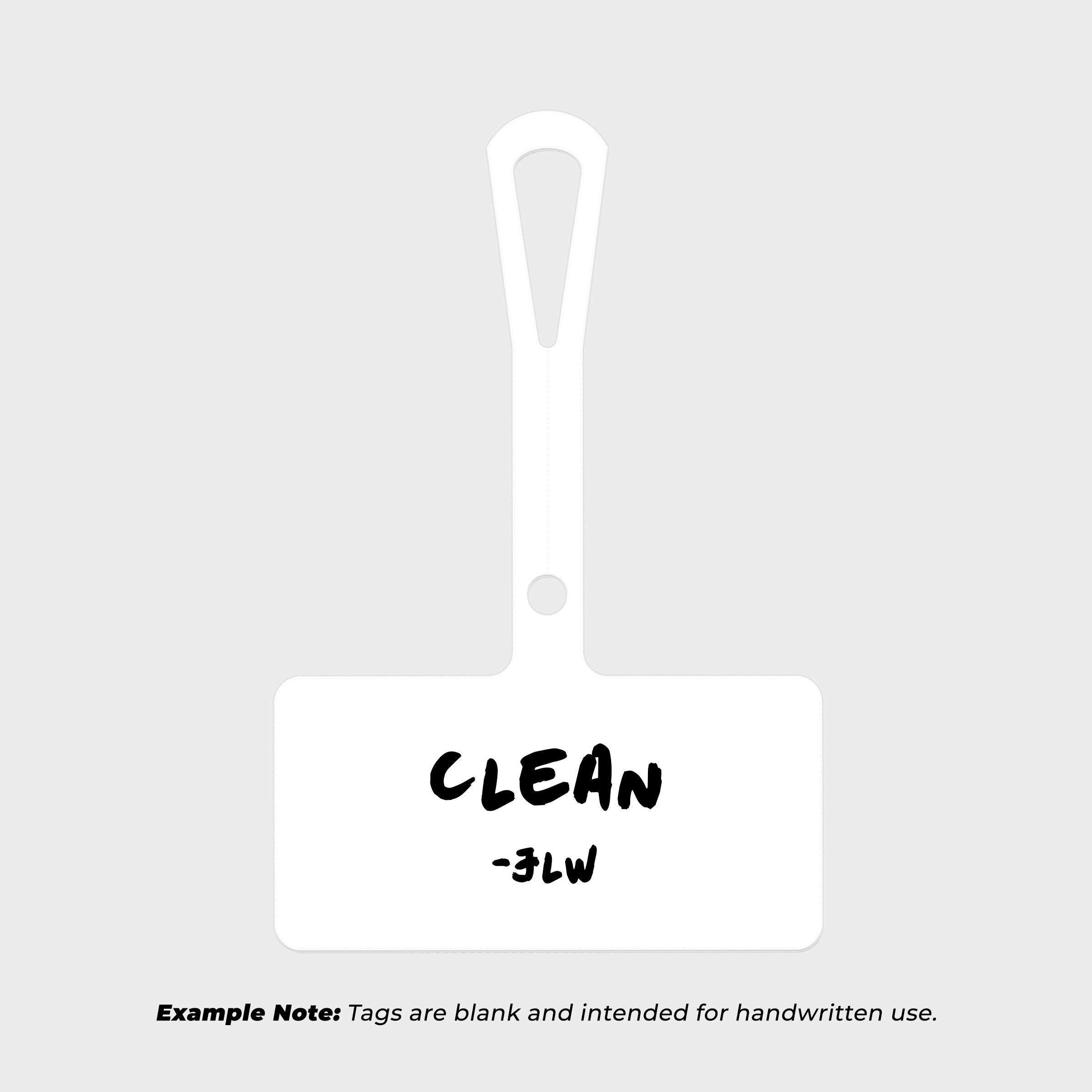 White Wide Loop Tag